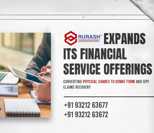 Rurash expands its financial service offerings with Dematerialization Services – converting physical shares to demat and also helps to recover IEPF claims Rurash expands its financial service offerings with Dematerialization Services - converting physical shares to demat and also helps to recover IEPF claims