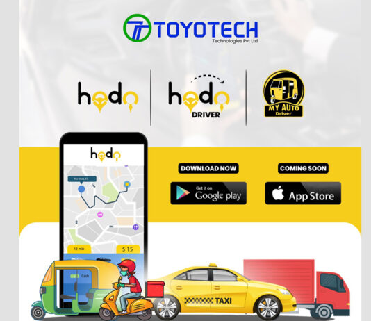 Now booking rides become easier and faster with newly launched app ‘Hodo’ by Toyotech