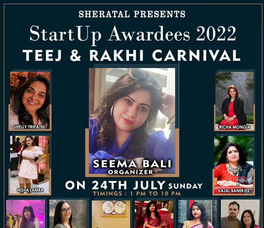 Seema Bali will facilitate businesswomen during the “Teej Rakhi Carnival & StartUp Awards” happening on 24th July 2022 Seema Bali will facilitate businesswomen during the "Teej Rakhi Carnival & StartUp Awards" happening on 24th July 2022