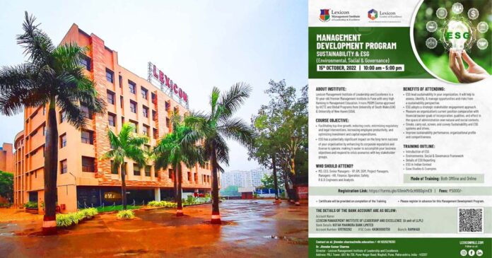 Lexicon MILE to organise a Management Development Program on Sustainability and ESG [Environmental Social & Governance]
