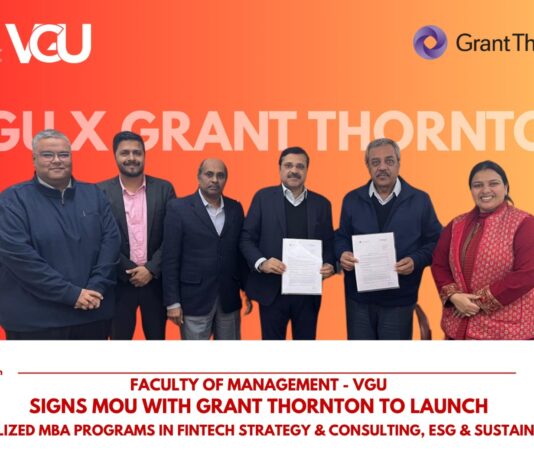Faculty of Management at Vivekananda Global University Signs Strategic MoU with Grant Thornton Bharat LLP