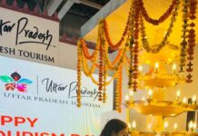 Kanjlochan Actress and producer Suman Pandey Has joined the Up International Trade Show 3rd Edition At Greater Noida and praised C.M Yogi Adityanath while promoting the trade fair